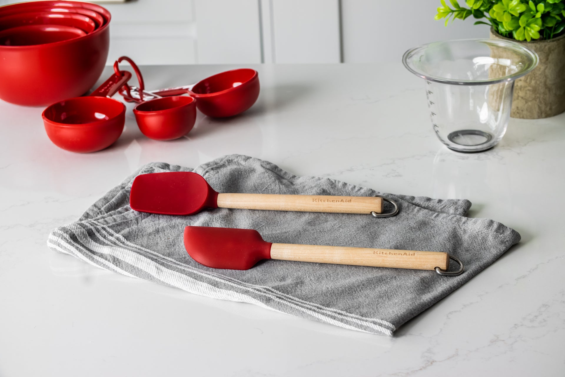KitchenAid sada silikonových stěrek na pečení, empire red, KQR750OHERE
