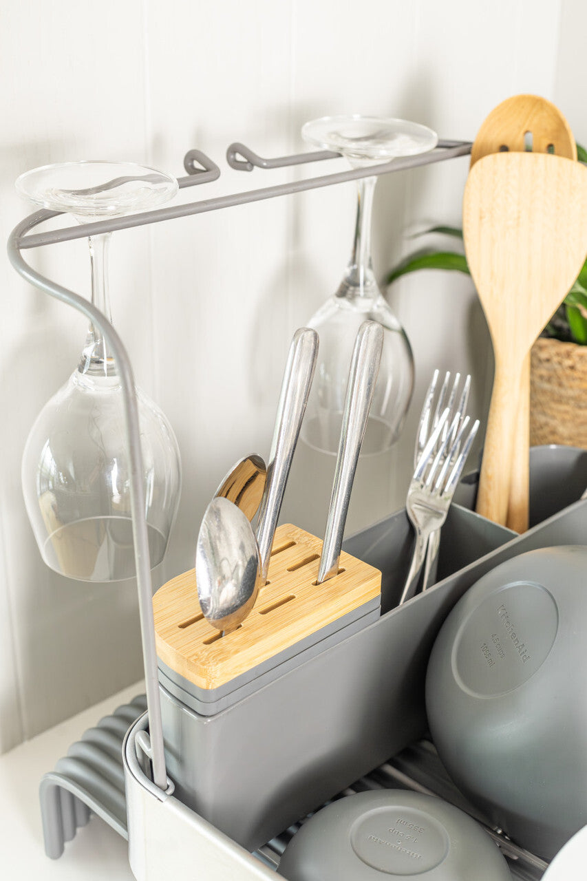 KitchenAid rozšiřovatelný odkapávač na nádobí, charcoal grey, KEG896BXCGA