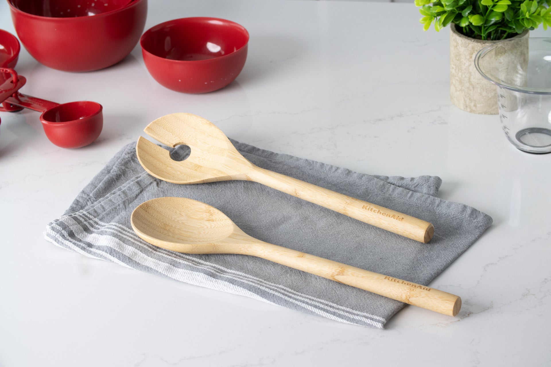 KitchenAid sada dřevěné salátové lžíce a vidličky, KQG607OHBBE
