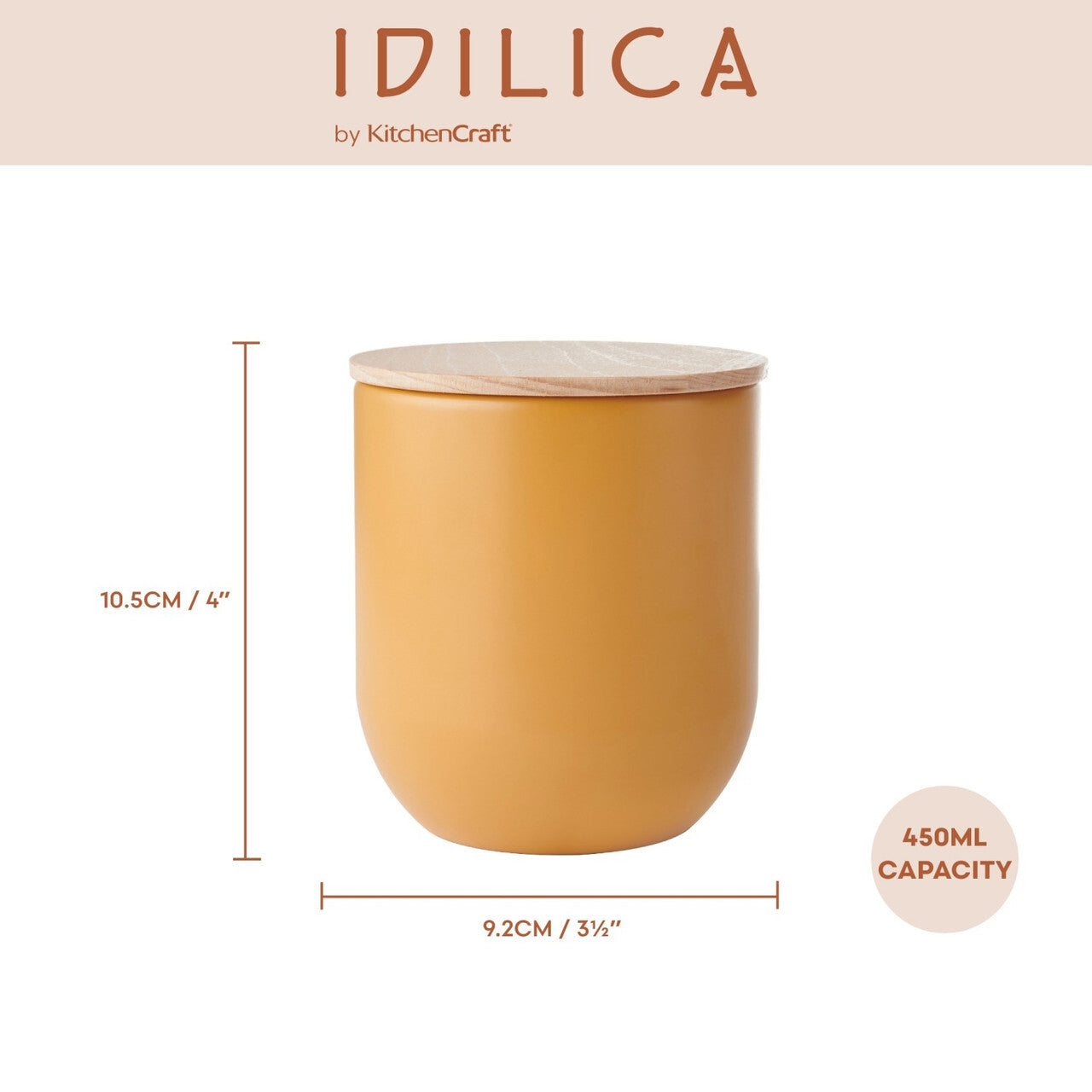 KitchenCraft Idilica úložná dóza 0,45 l, žlutá, IDCANSMLYEL