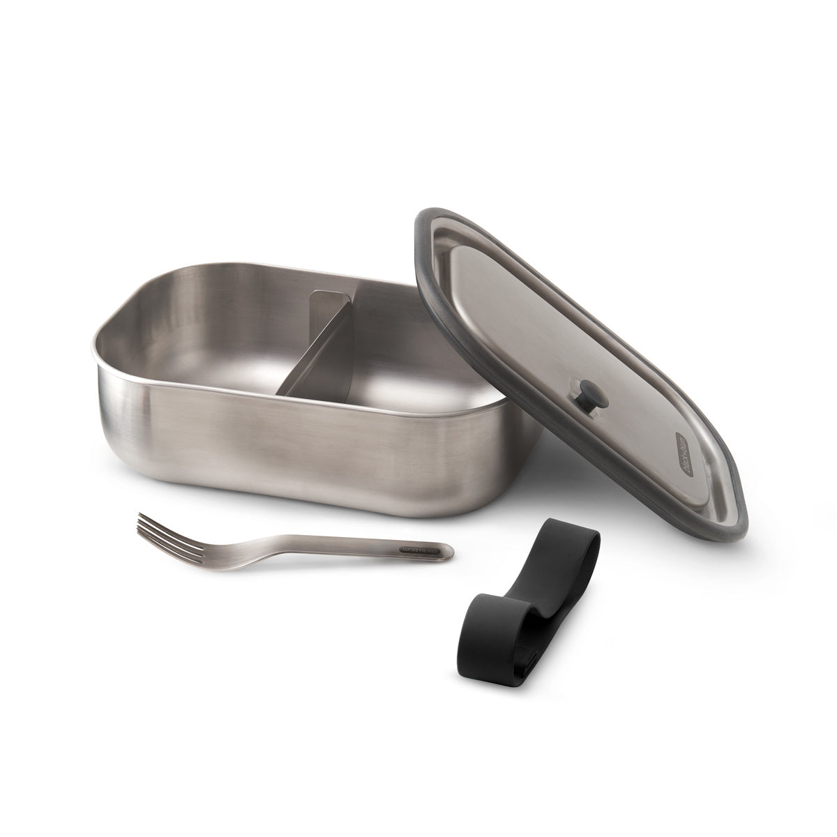 Black+Blum nerezový svačinový box s vidličkou 1 l, black, BAM-SS-L018