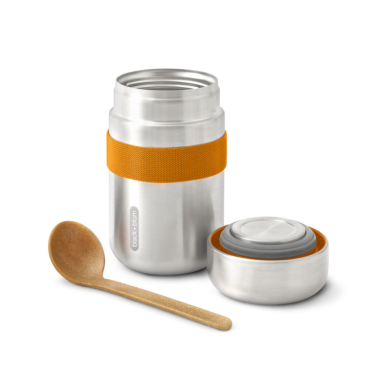 Black+Blum cestovní nádoba na jídlo se lžící 0,4 l, orange, BAM-FFB-S003
