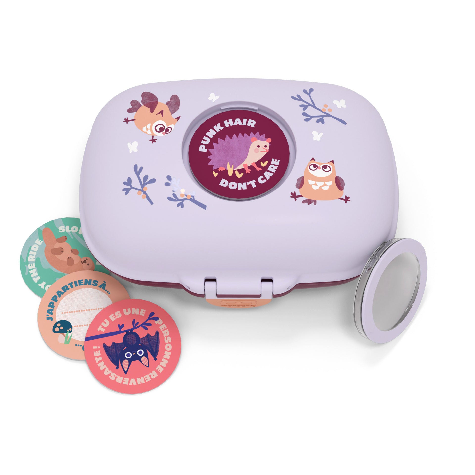 Monbento Gram dětský svačinový box 0,6 l, purple owly, 16014108