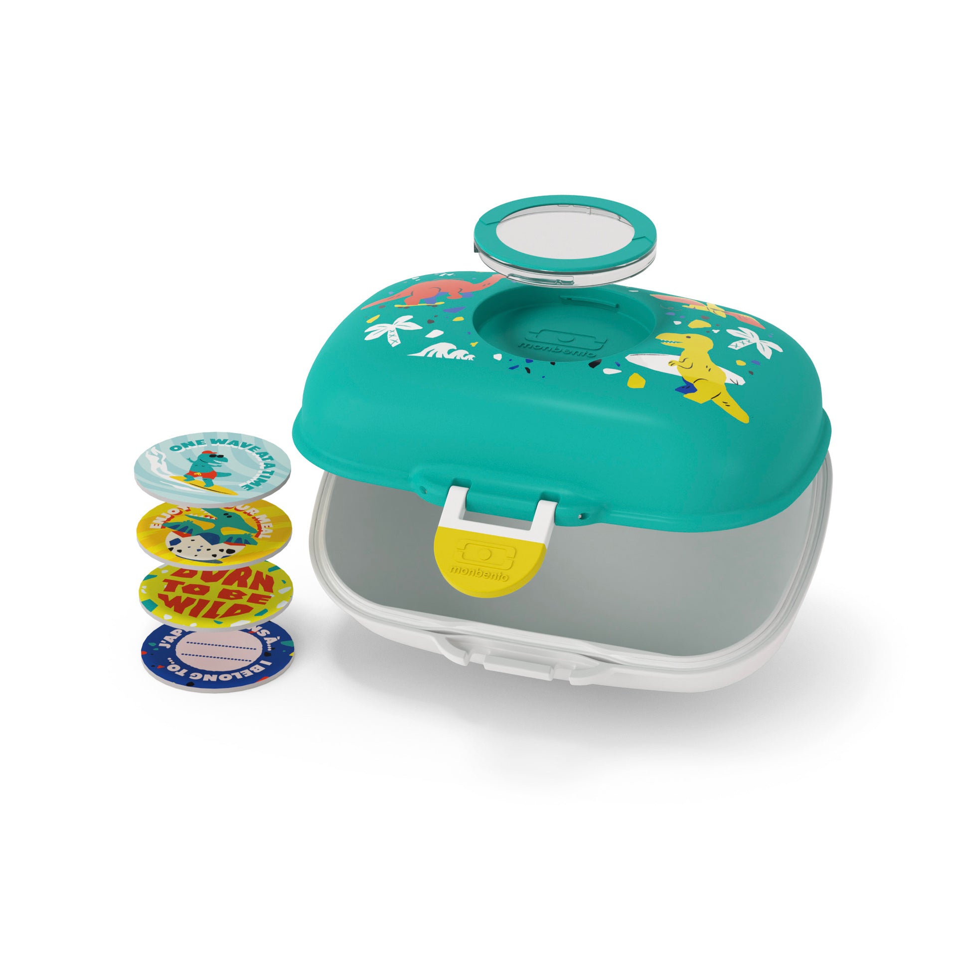 Monbento Gram dětský svačinový box 0,6 l, blue dino, 16014120