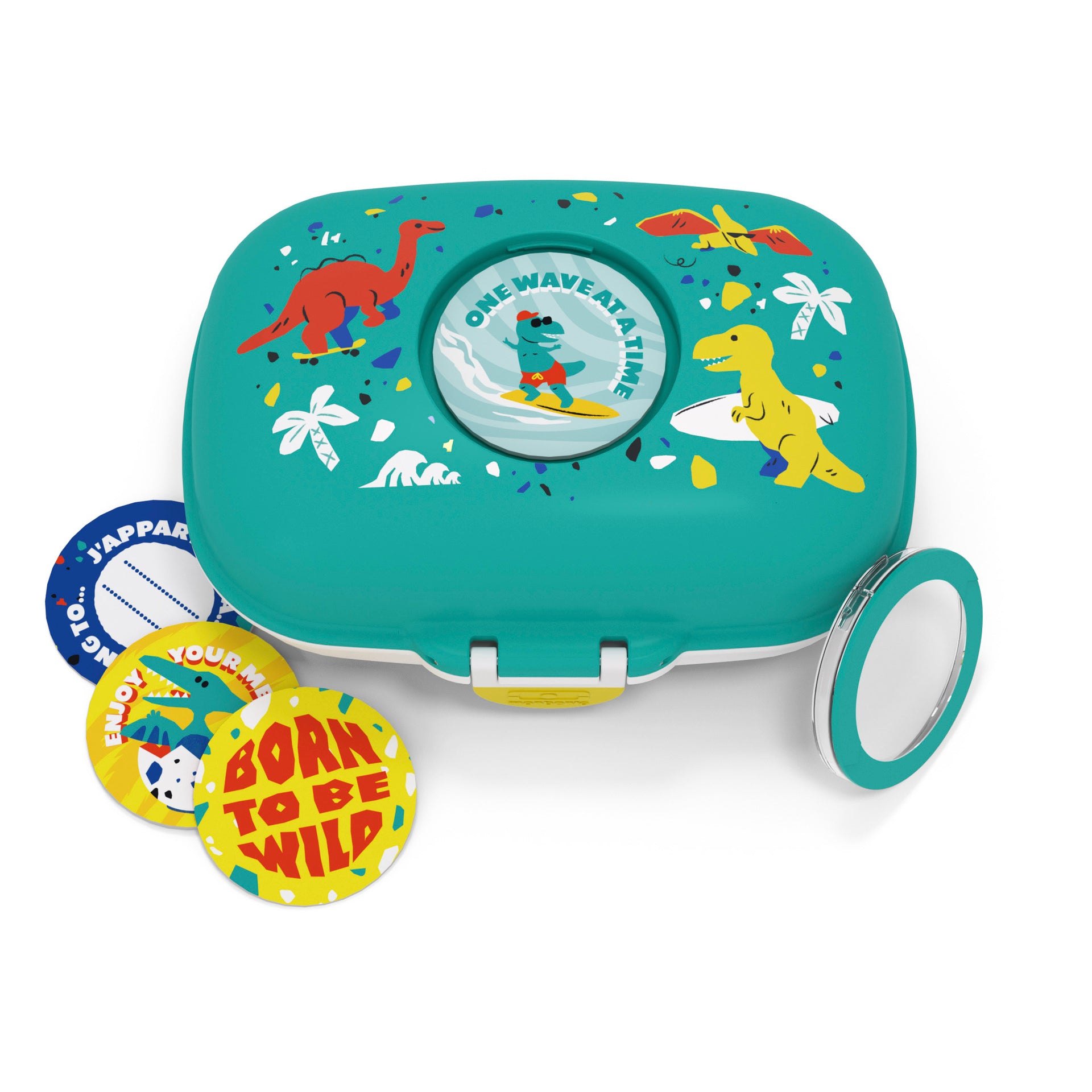 Monbento Gram dětský svačinový box 0,6 l, blue dino, 16014120