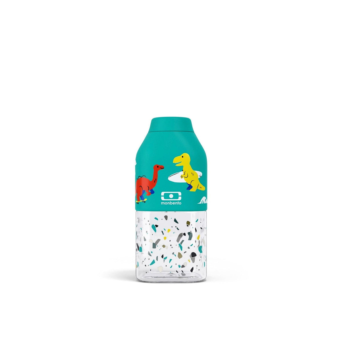 Monbento Positive S dětská láhev na pití 330 ml, blue dino, 32014120