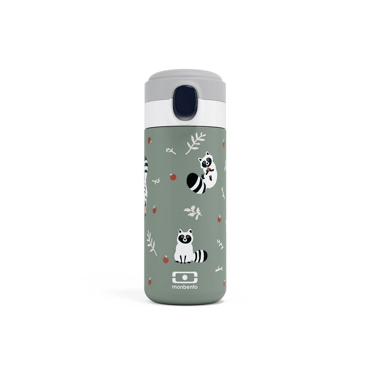 Monbento Pop dětská termoláhev na pití 360 ml, green raccoon, 36334073