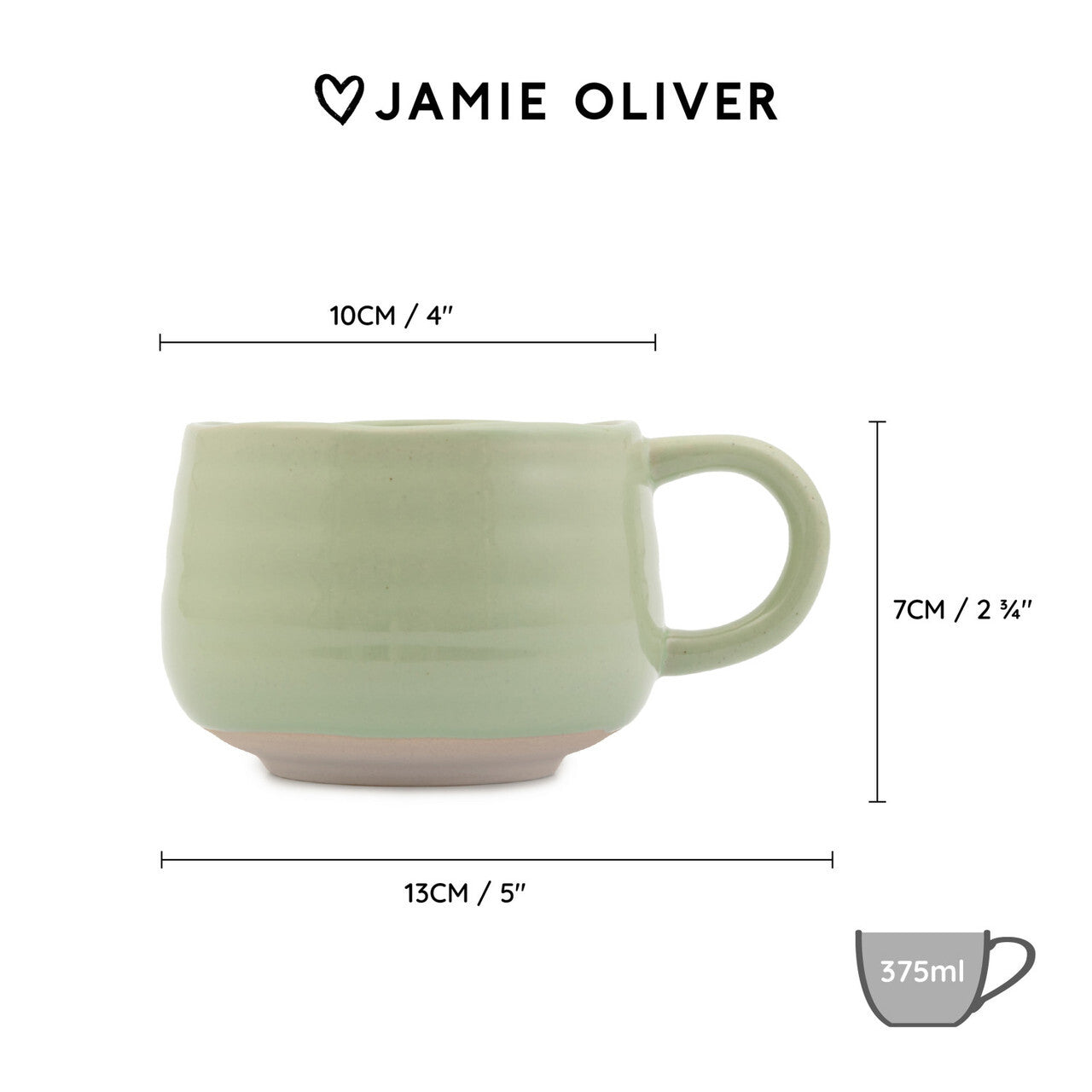 Jamie Oliver Big Love kameninový hrnek 375 ml, zelená, JOBLCCMUGGRN