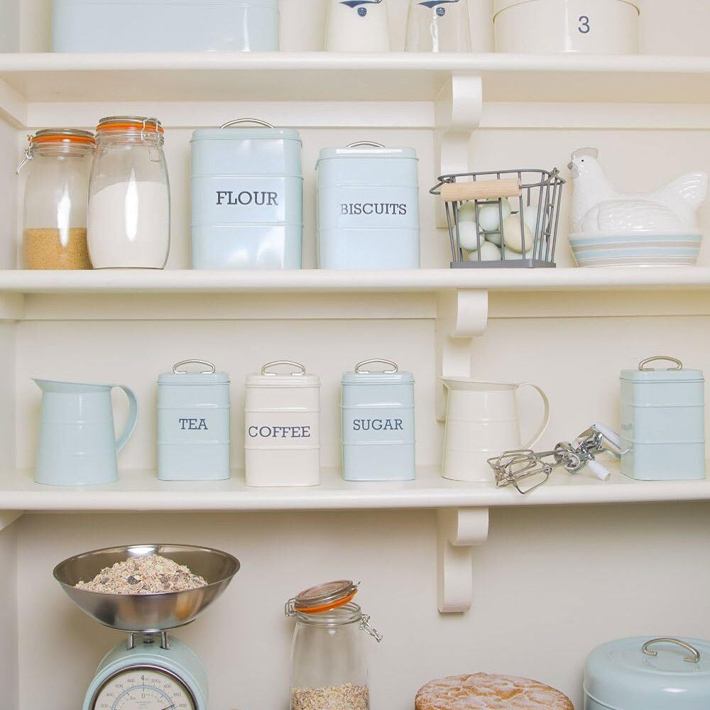 KitchenCraft Living Nostalgia úložná dóza na cukr 1,3 l, modrá, LNSUGARBLU
