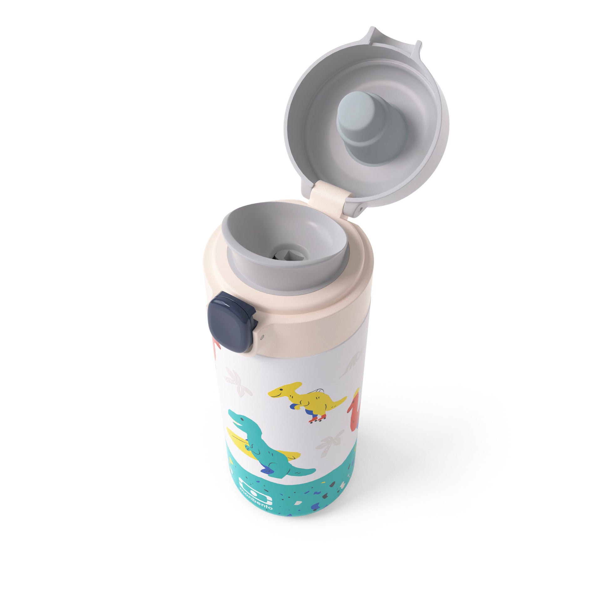 Monbento Pop dětská termoláhev na pití 360 ml, blue dino, 36334120