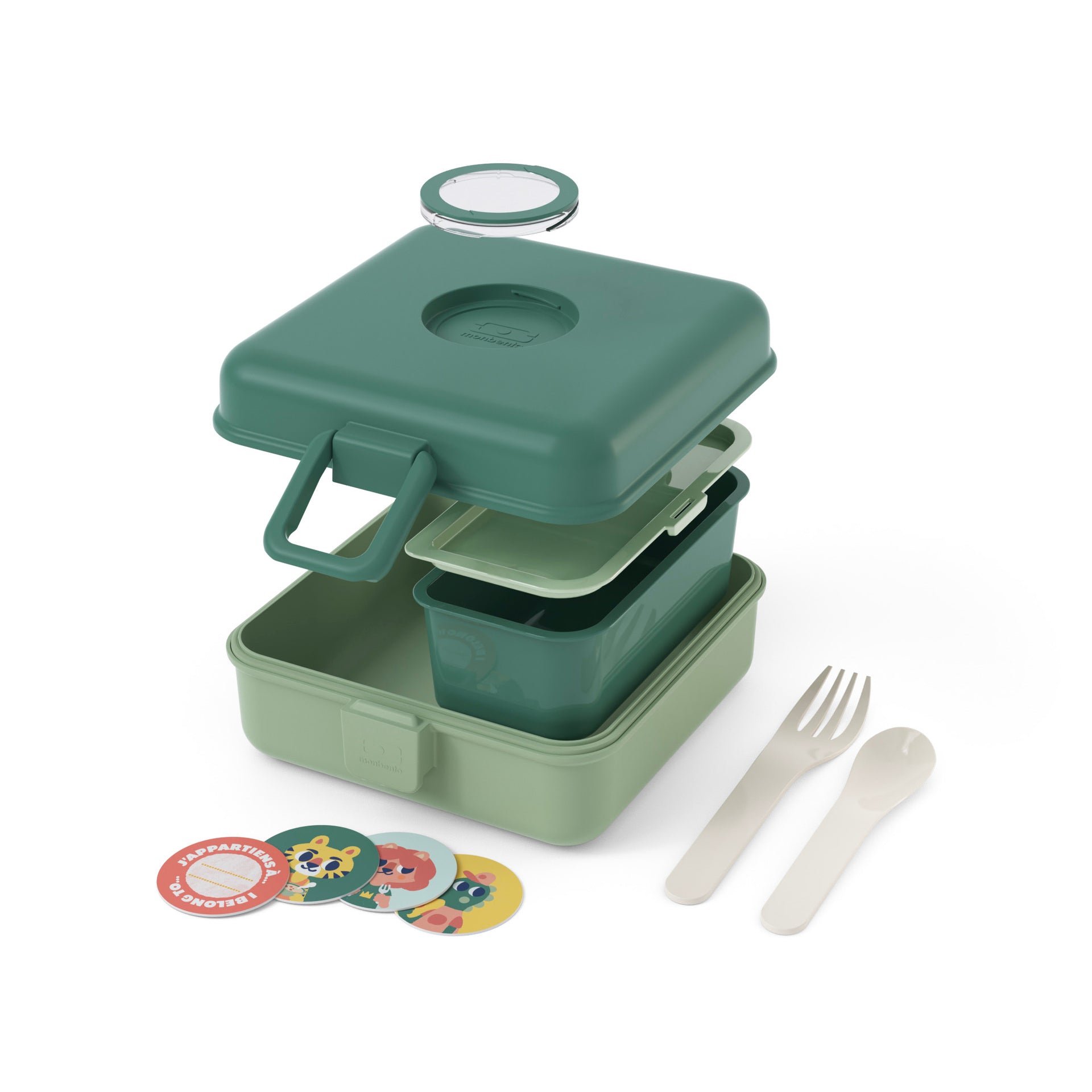 Monbento Snacky dětský svačinový box 0,85 l, green forest, 81010065