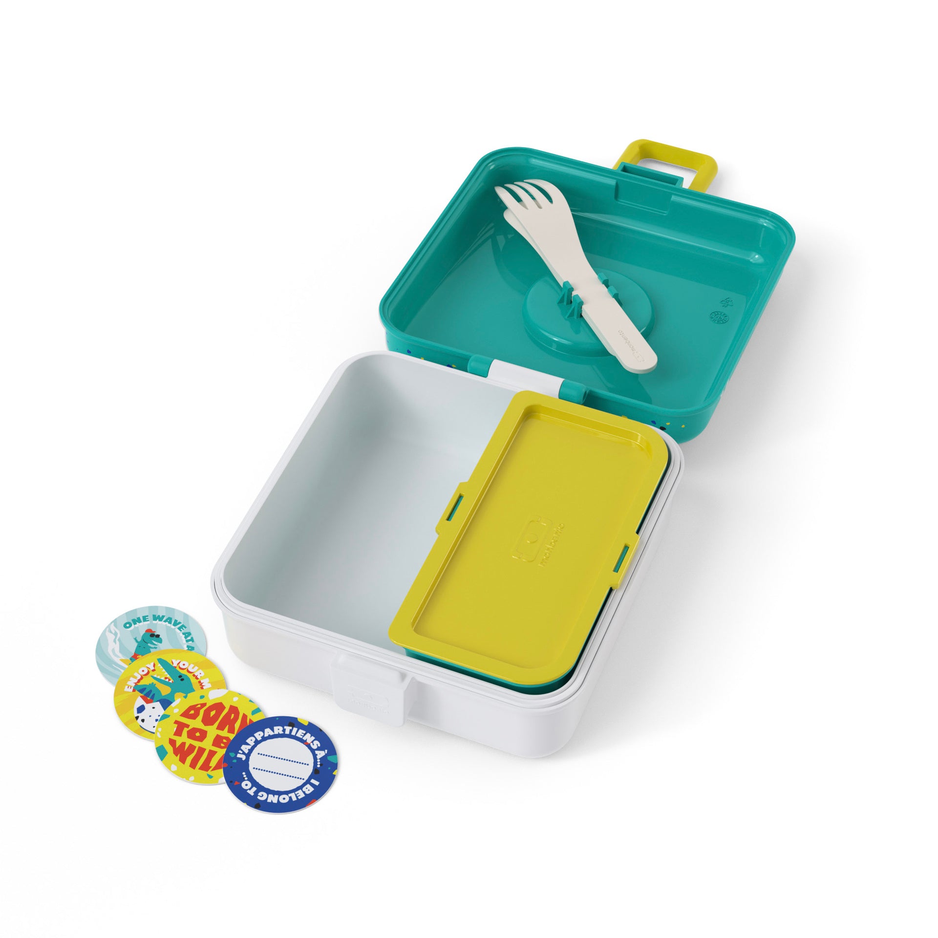 Monbento Snacky dětský svačinový box 0,85 l, blue dino, 81014120