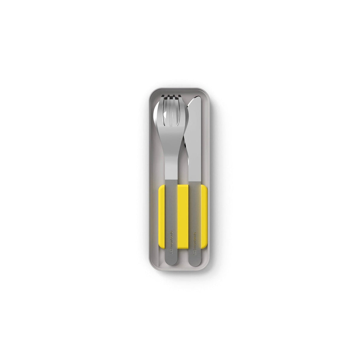 Monbento Slim Box sada nerezových příborů, yellow, 50300082