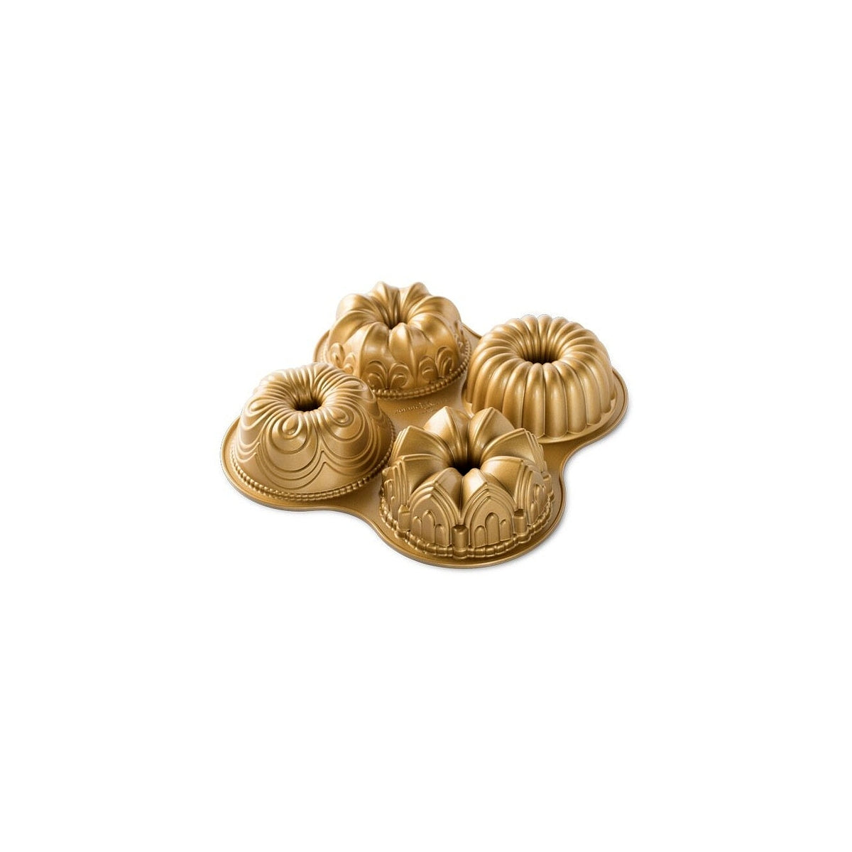 Nordic Ware bábovkový plát se 4 formičkami Quartet, 9 cup zlatá, 91377