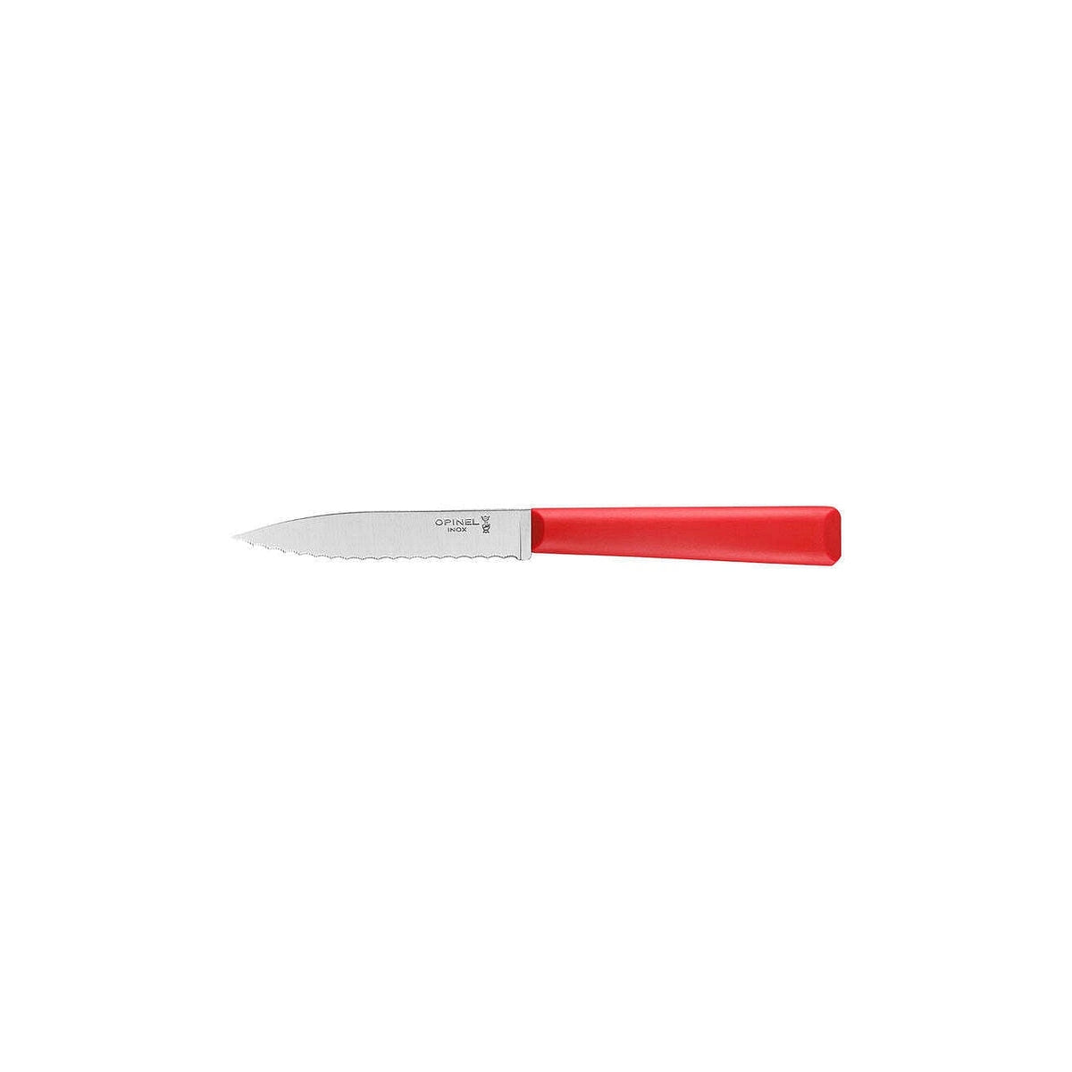 Opinel Les Essentiels+ N°313 vroubkovaný nůž na zeleninu 10 cm, červená, 002355