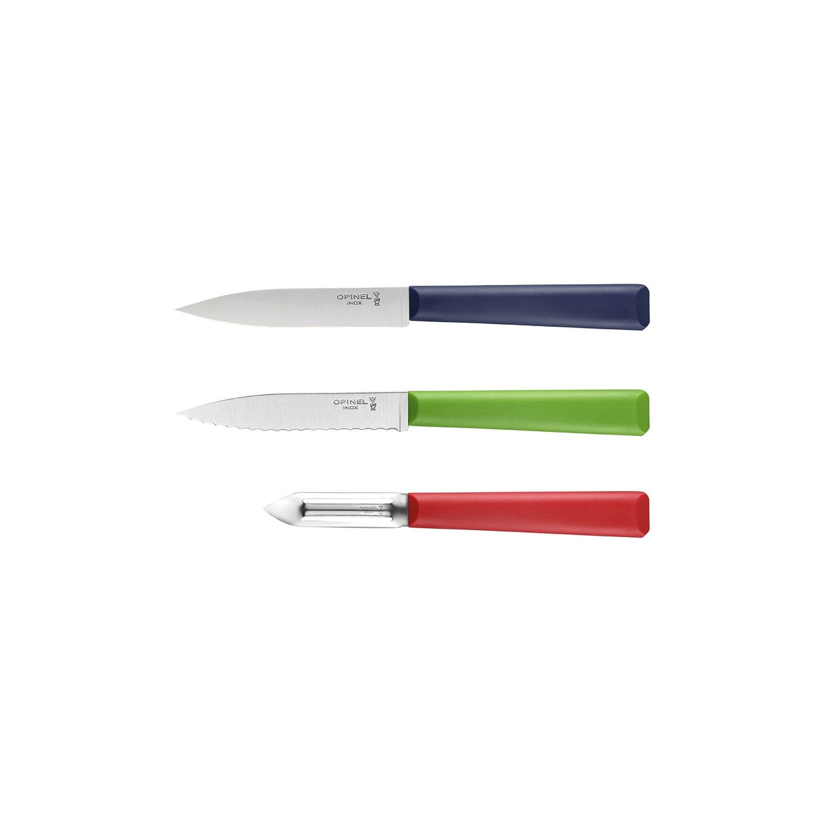 Opinel Les Essentiels+ Trio sada nožů a škrabky 3 ks, 002359