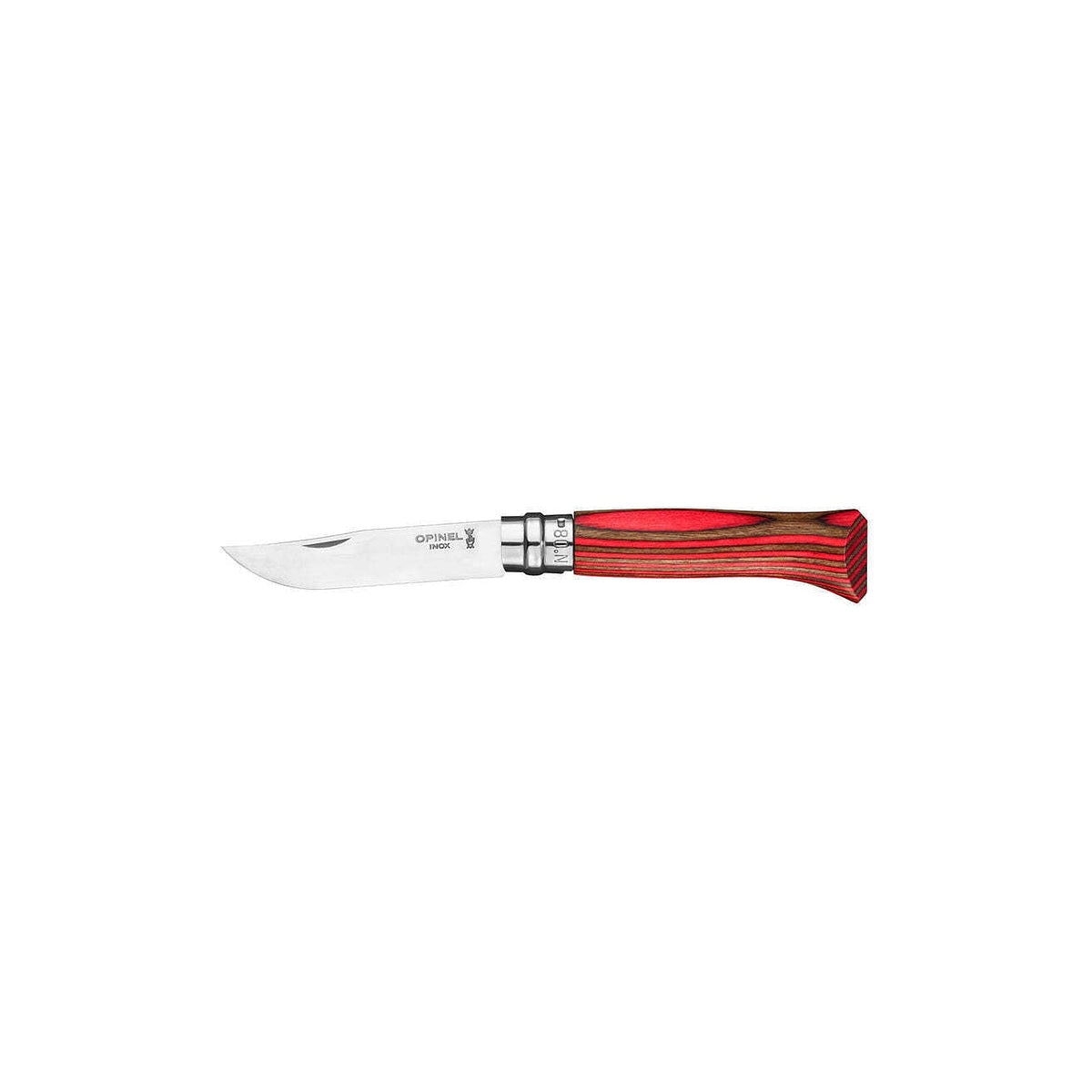 Opinel Laminated Birch N°08 zavírací nůž finská bříza 8,5 cm, červená, 002390