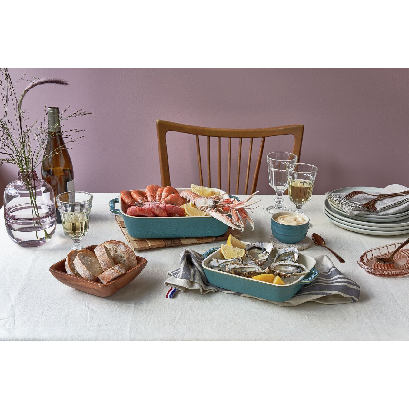 Staub zapékací keramické mísy, 2 ks, antická modrá, 40511-924