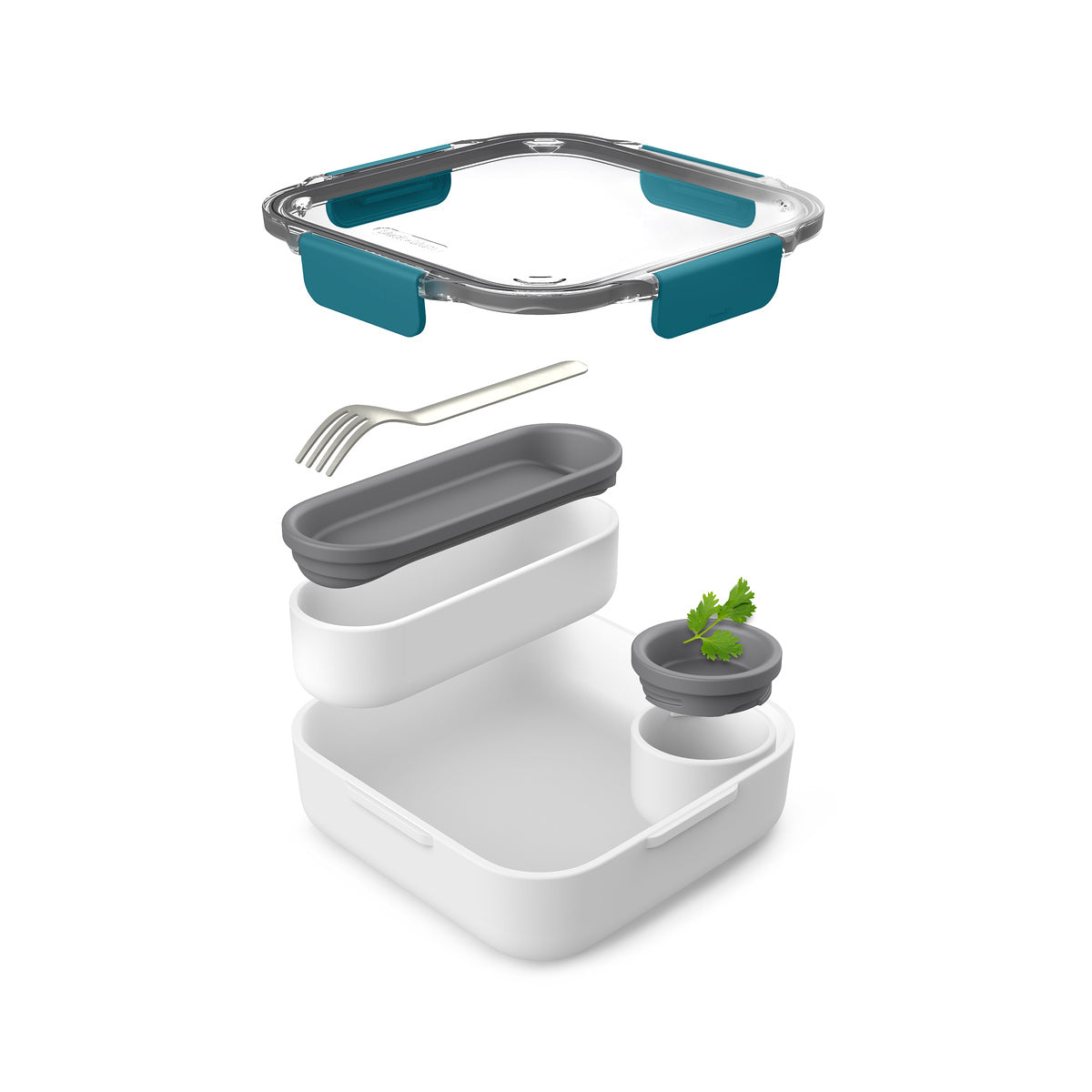 Black+Blum Original svačinový box s vidličkou 1 l, ocean, BAO-BA005