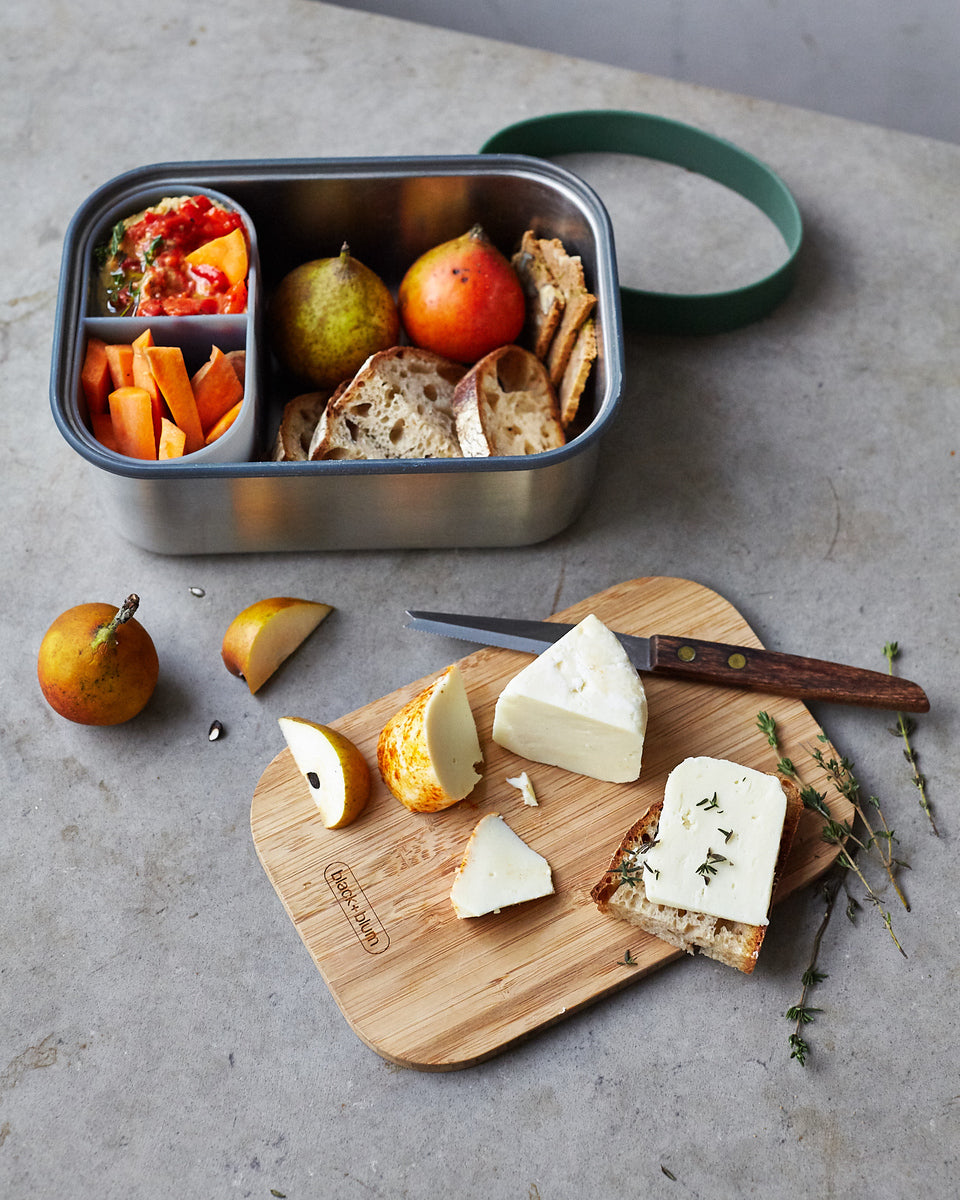 Black+Blum svačinový box s bambusovým víkem 1,25 l, olive, BAM-SB-L010