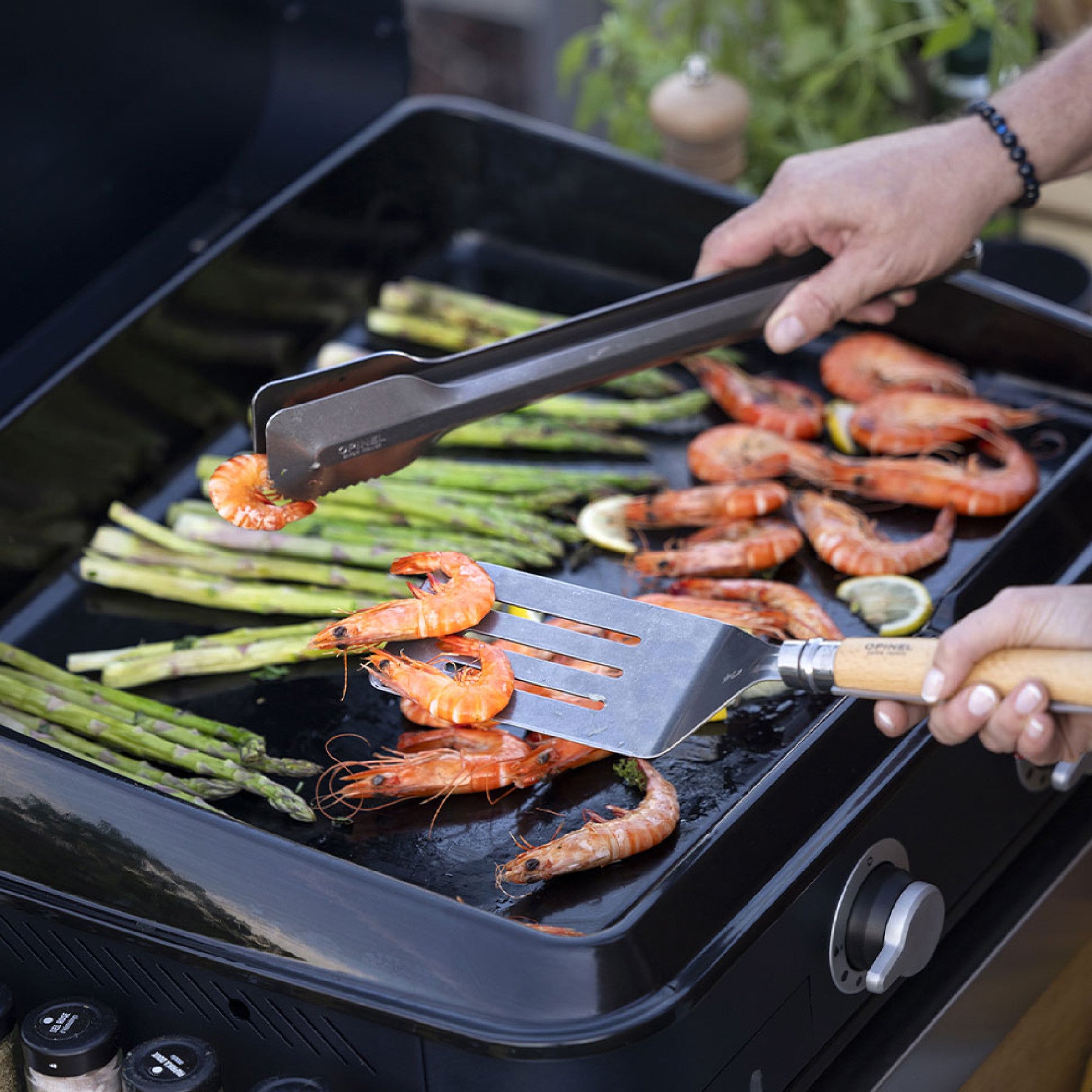 Opinel Barbecue sada nože N°12 B, obracečky a kleští na grilování, 002733