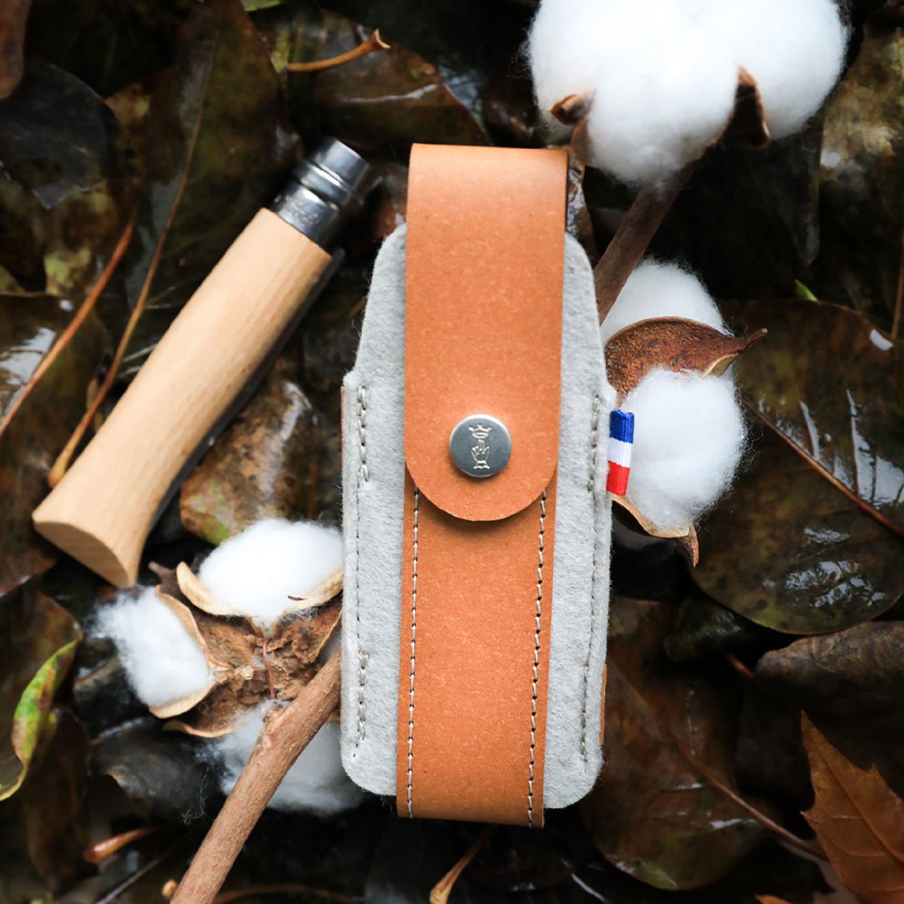 Opinel France Outdoor M pouzdro na nože, hnědá, 003101