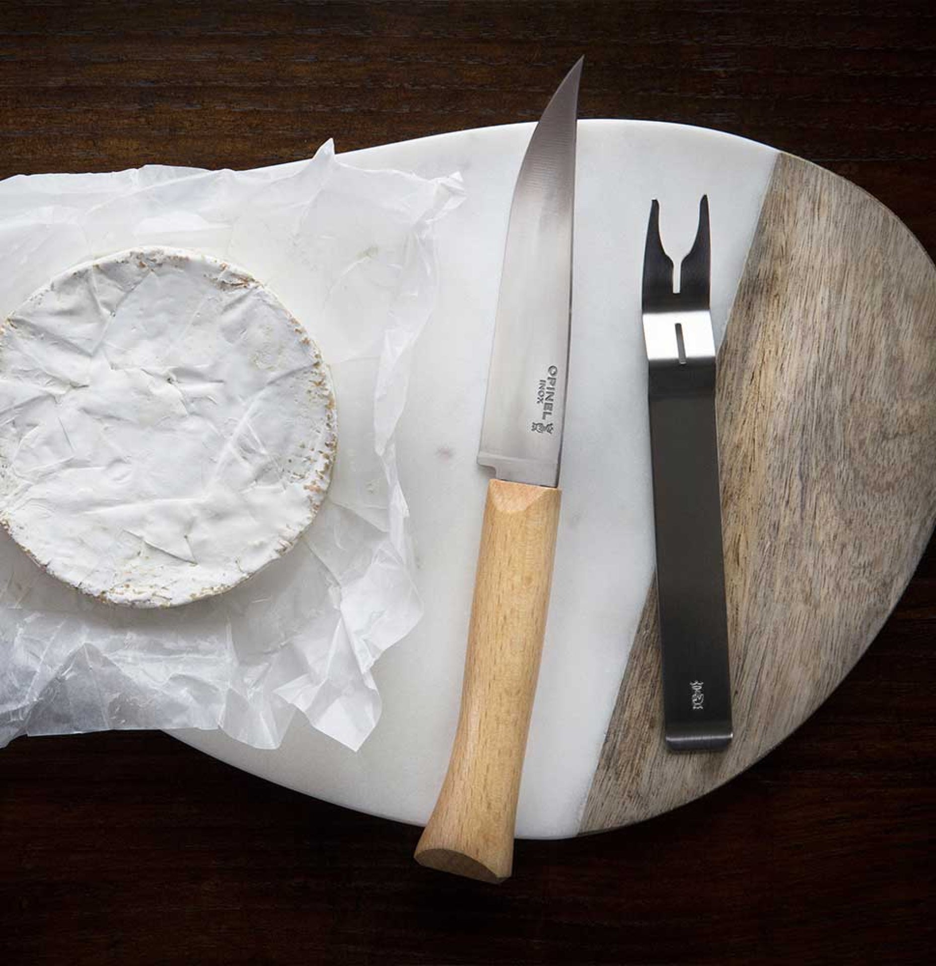 Opinel sada nože a vidličky na sýr 12,5 cm, 001834