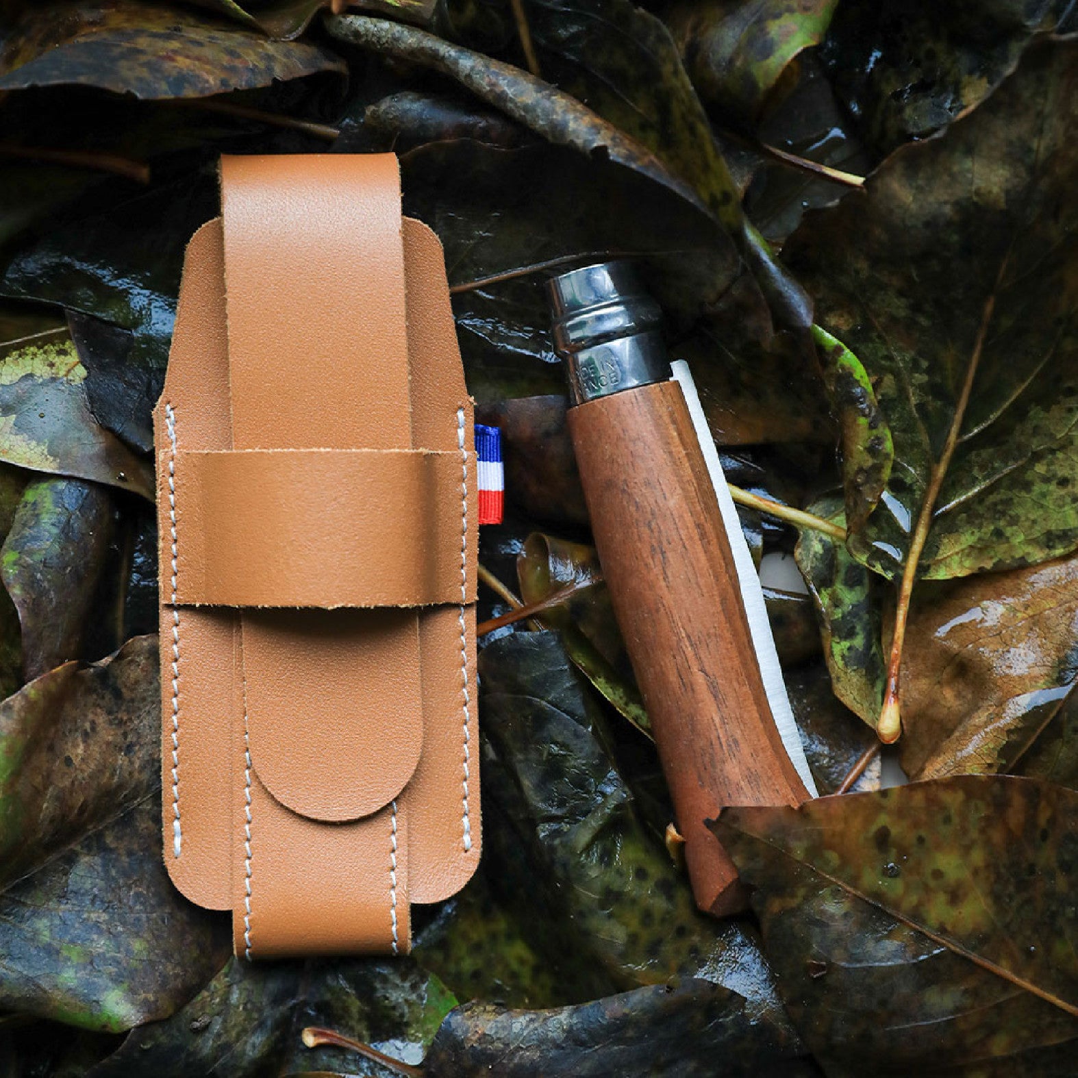 Opinel France kožené pouzdro na nože, hnědá, 002549